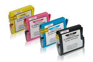 Multipack compatibel met Brother LC-1000 bevat 1xBK, 1xC, 1xM, 1xY