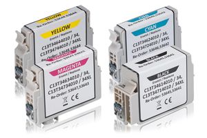 Multipack kompatibel zu Epson C13T347x4010 / 34XL enthält 4x Tintenpatrone 