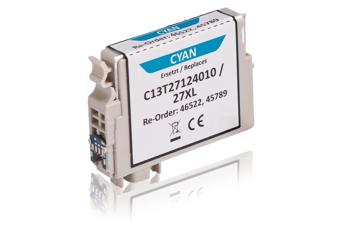 Compatible to Epson C13T27124010 / 27XL Ink Cartridge, cyan 