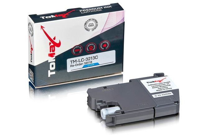 ToMax Premium replaces Brother LC-3213C Ink Cartridge, cyan 