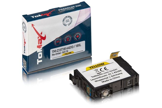 ToMax Premium voor Epson C13T18144010 / 18XL Inktcartridge, geel 