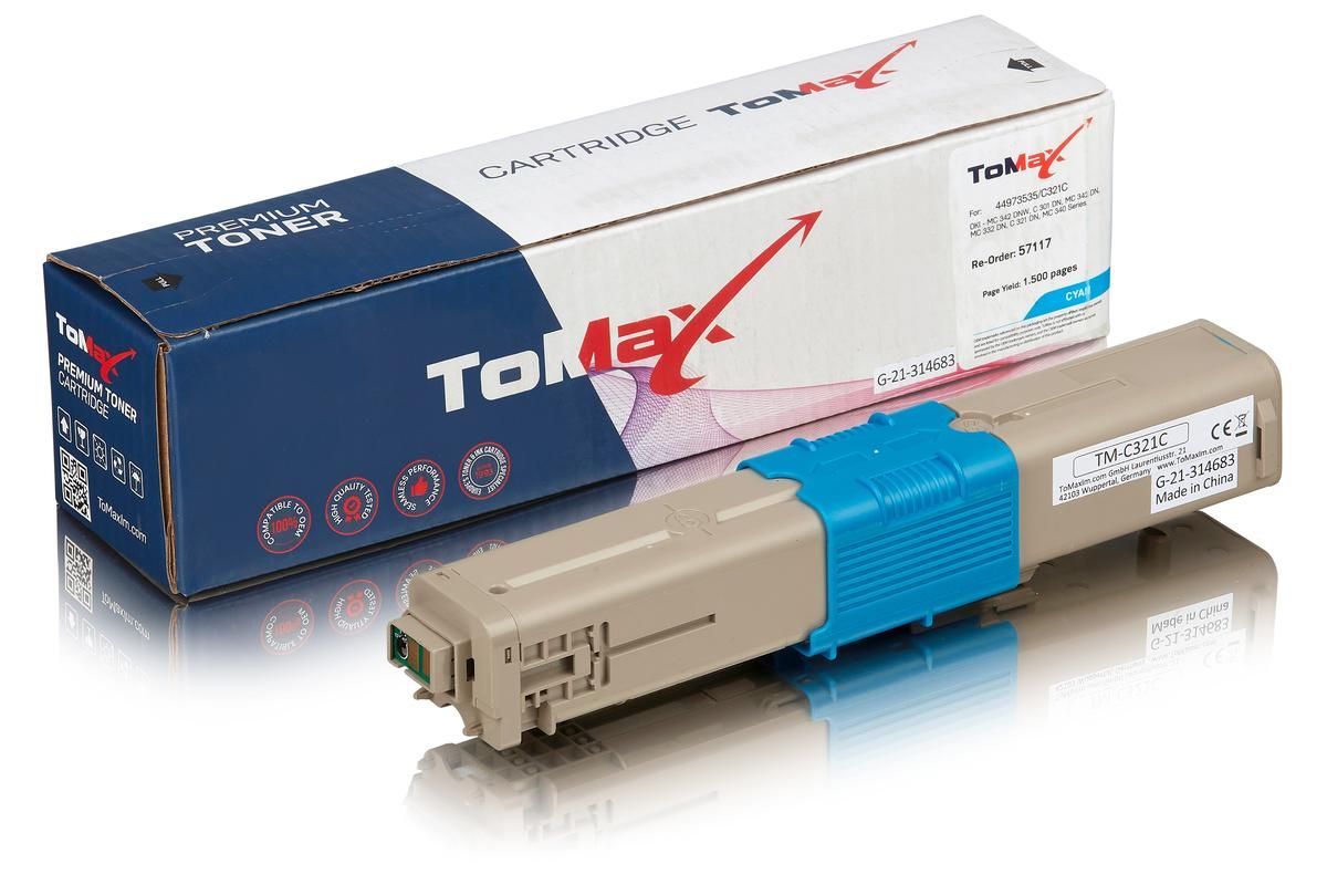 ToMax Premium ersetzt OKI 44973535 / C301 Toner, cyan 