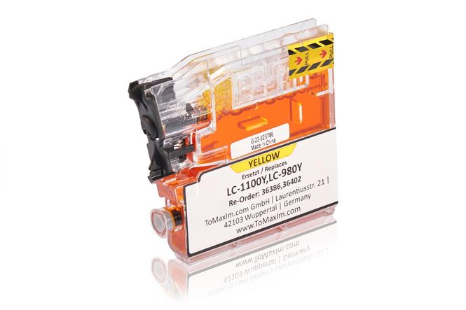 Compatible to Brother LC-1100Y XXL Ink Cartridge, yellow 