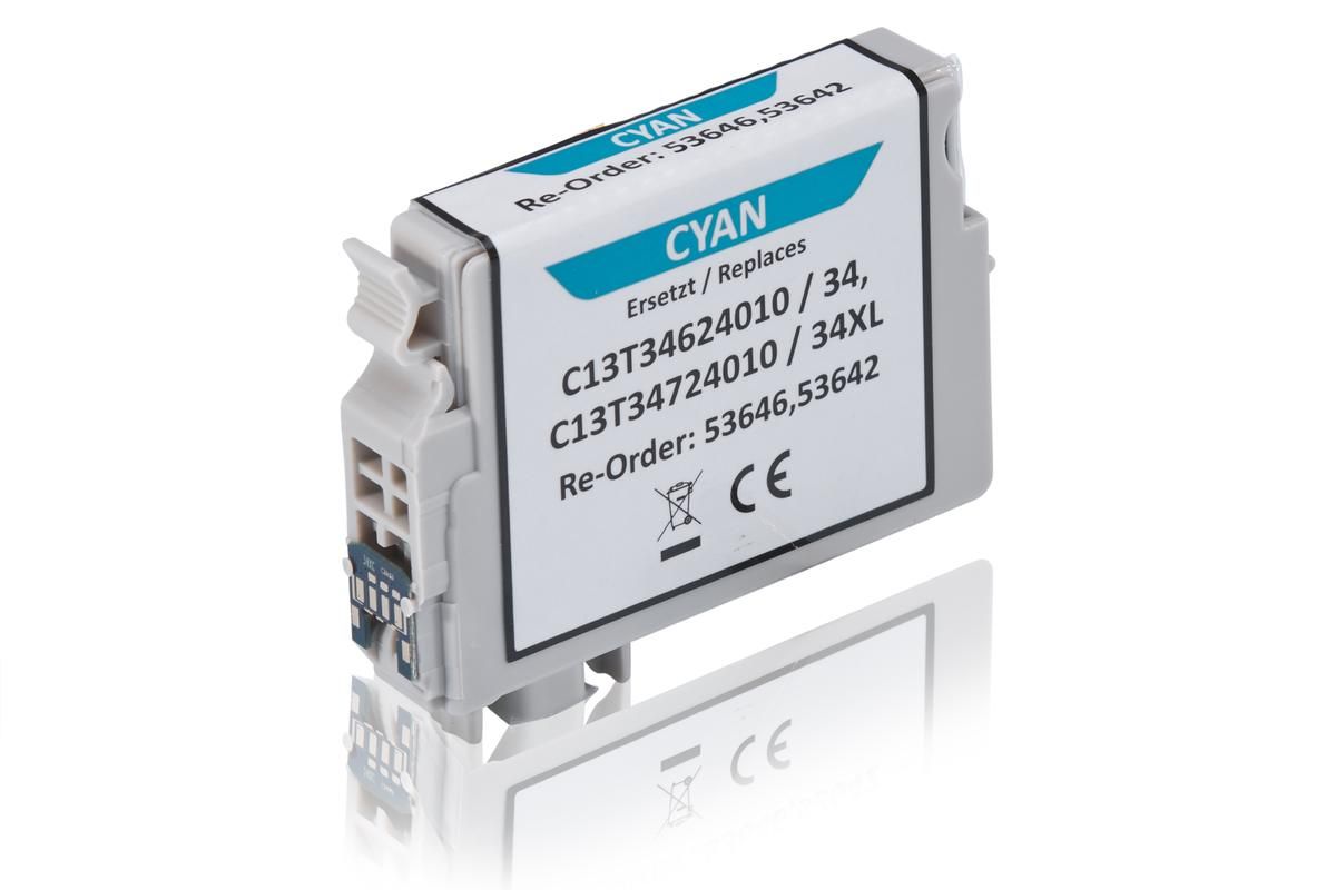 Kompatibel zu Epson C13T34624010 / 34 XL Tintenpatrone, cyan 