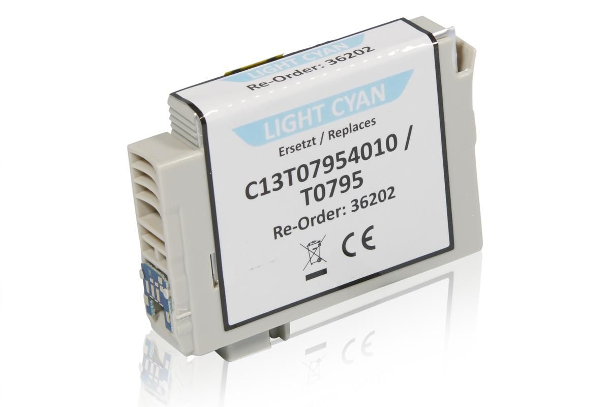 Kompatibel zu Epson C13T07954010 / T0795 Tintenpatrone, light cyan 