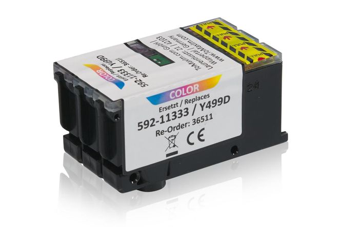 Compatible to Dell 592-11333 / Y499D XL Ink Cartridge, color 