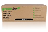 greenline sostituisce Lexmark 80C2HK0 / 802HK Cartuccia di toner, nero