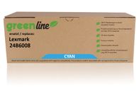 greenline vervangt Lexmark 24B6008 Tonercartridge, cyaan