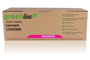 greenline vervangt Lexmark C242XM0 Tonercartridge, magenta
