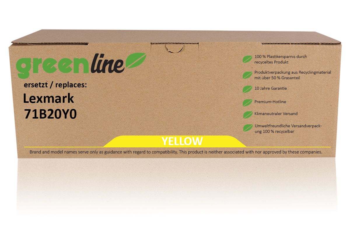greenline ersetzt Lexmark 71B20Y0 Tonerkartusche, gelb 