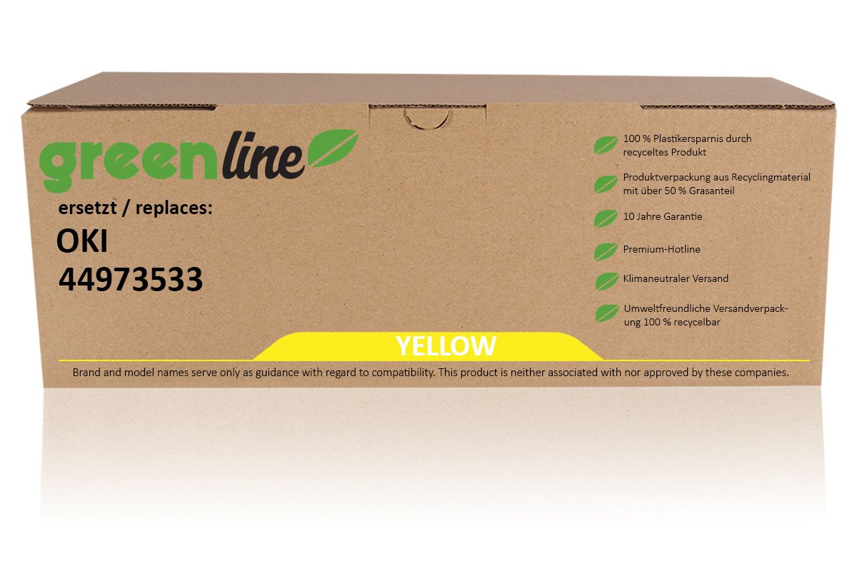 greenline ersetzt OKI 44973533 / C301 Tonerkartusche, gelb 