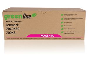 greenline zastępuje Lexmark 70C0X30 / 700X3 Kaseta z tonerem, magenta