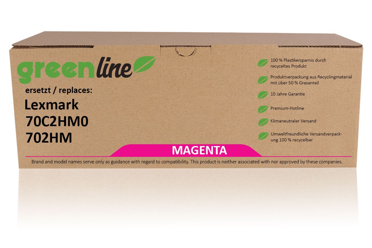 greenline ersetzt Lexmark 70C2HM0 / 702HM Tonerkartusche, magenta 