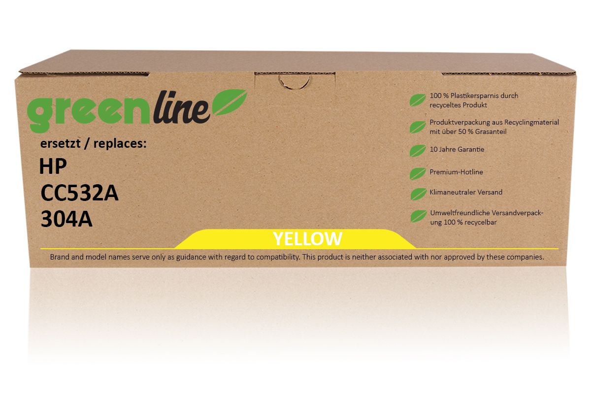 greenline ersetzt HP CC 532 A / 304A Tonerkartusche, gelb 
