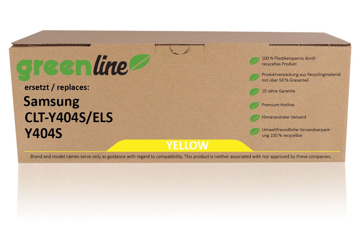 greenline ersetzt Samsung CLT-Y 404 S/ELS Tonerkartusche, gelb 