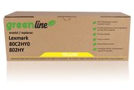 greenline vervangt Lexmark 80C2HY0 / 802HY Tonercartridge, geel