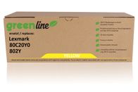 greenline vervangt Lexmark 80C20Y0 / 802Y Tonercartridge, geel
