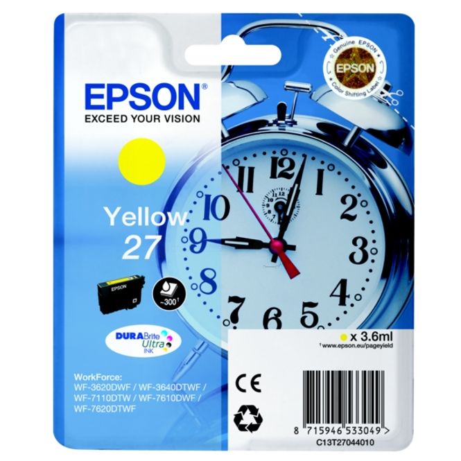 Original Epson C13T27044012 / 27 Ink cartridge yellow 