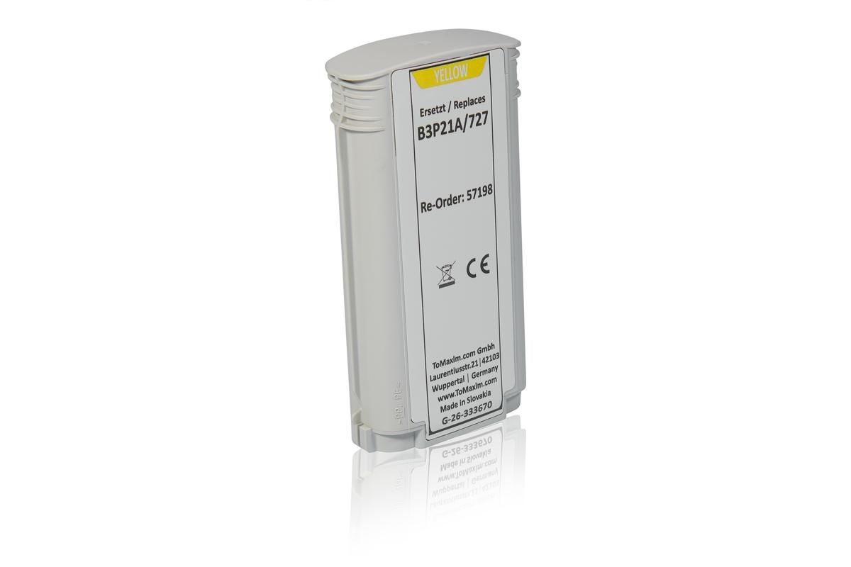 Kompatibel zu HP B3P21A / 727 Tintenpatrone, gelb 