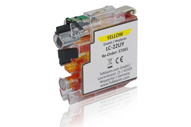 Compatible to Brother LC-22UY Ink Cartridge, yellow 