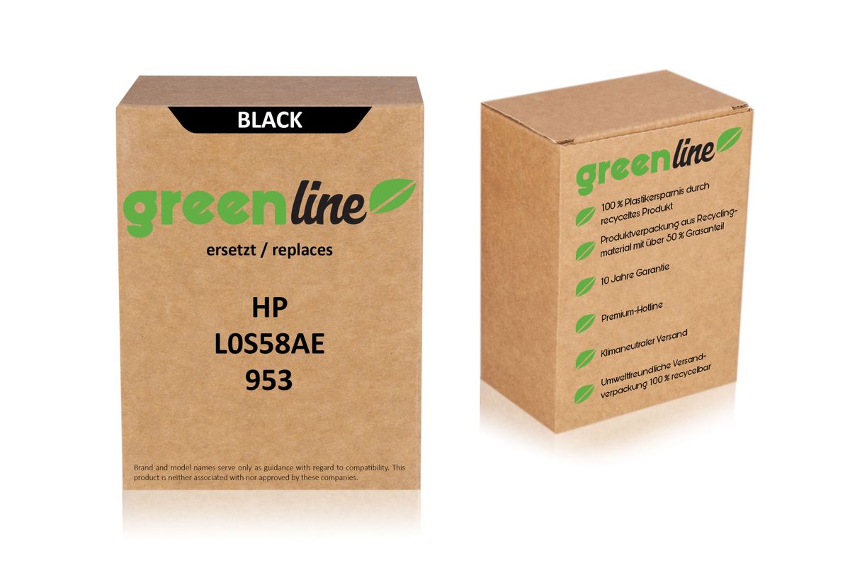 greenline ersetzt HP L0S58AE / 953 XL Tintenpatrone, schwarz 