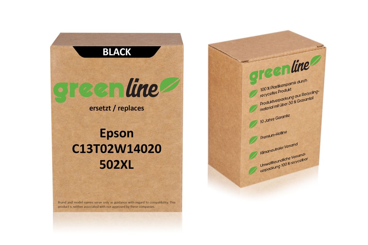 greenline ersetzt Epson C 13 T 02W14020 / 502XL Tintenpatrone, schwarz 