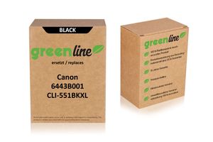 greenline ersetzt Canon 6443 B 001 / CLI-551 BKXL Tintenpatrone, schwarz 