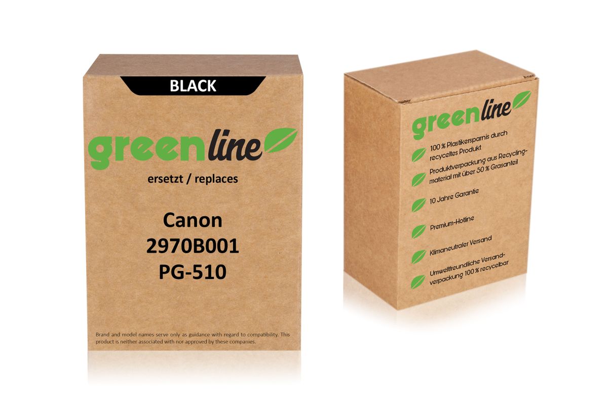 greenline ersetzt Canon 2970 B 001 / PG-510 XL Druckkopfpatrone, schwarz 