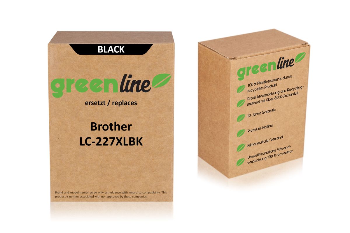 greenline ersetzt Brother LC-227 XL BK Tintenpatrone, schwarz 
