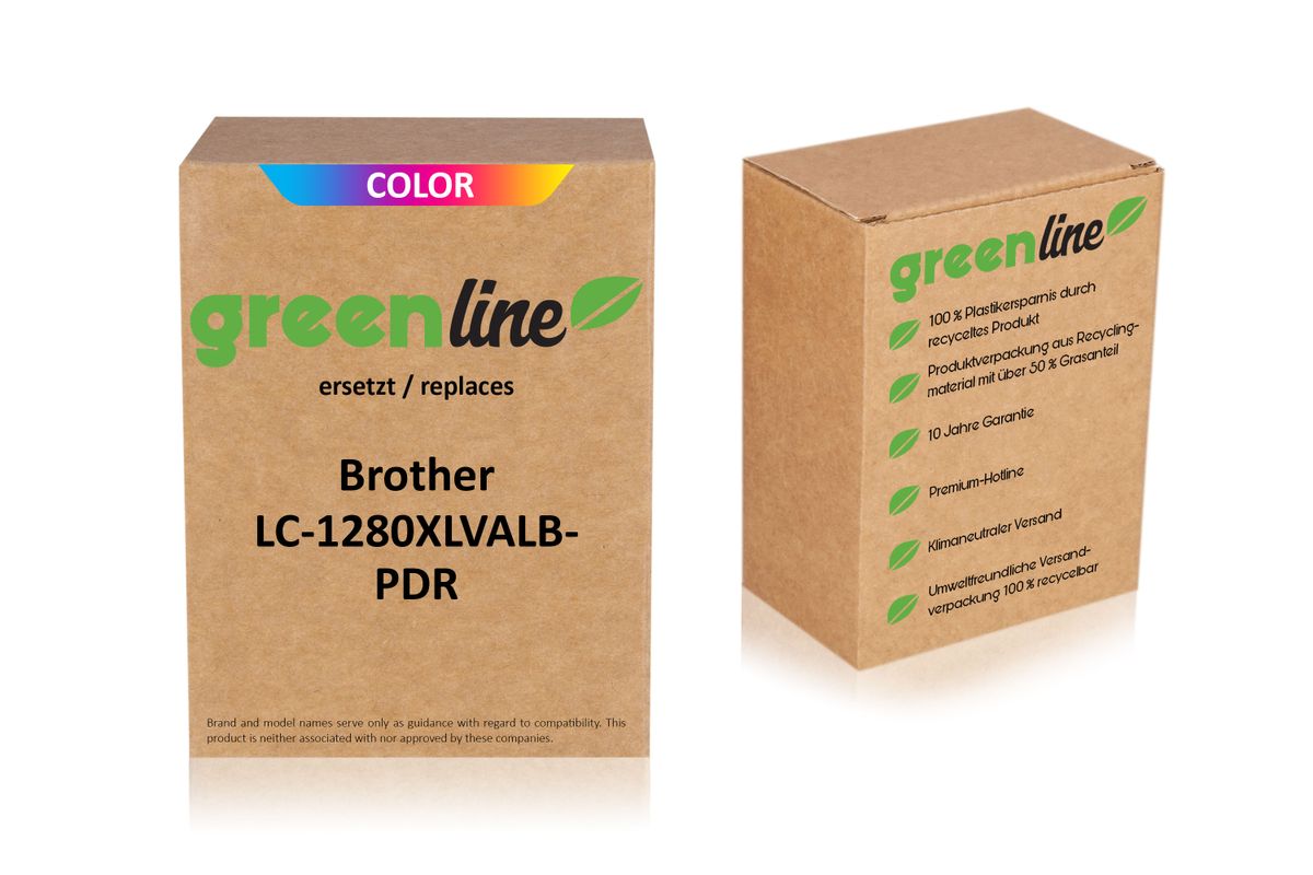 greenline ersetzt Brother LC-1280 XL VAL BPDR Tintenpatrone, multipack 