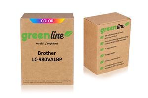 greenline ersetzt Brother LC-980 VAL BP XL Tintenpatrone, multipack 