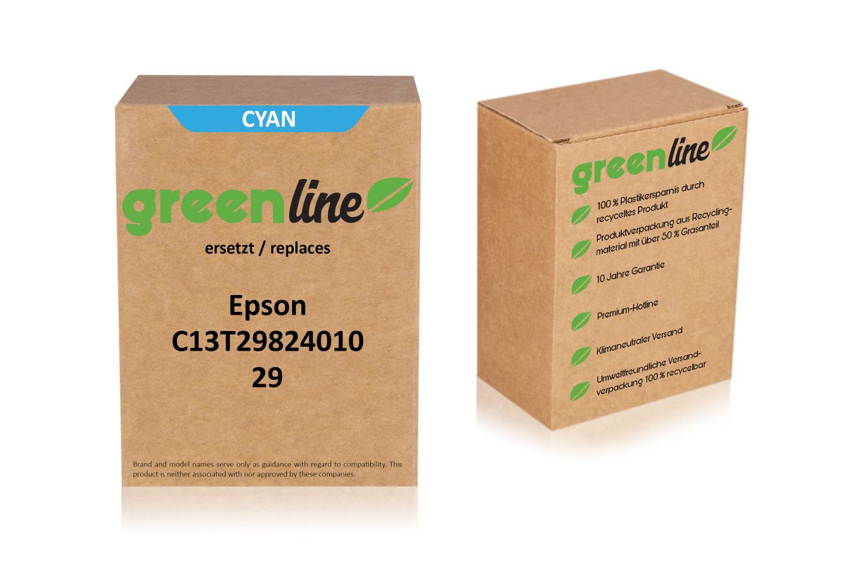 greenline ersetzt Epson C 13 T 29824010 / 29 XL Tintenpatrone, cyan 