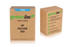 greenline vervangt HP F6U12AE / 953 XL Inktcartridge, cyaan