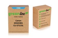 greenline sostituisce Canon 0332 C 001 / CLI-571 CXL Cartuccia d'inchiostro, ciano