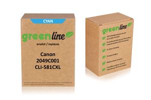 greenline ersetzt Canon 2049 C 001 / CLI-581 CXL XL Tintenpatrone, cyan