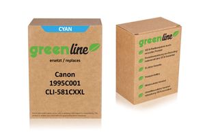 greenline vervangt Canon 1995 C 001 / CLI-581 CXXL Inktcartridge, cyaan 