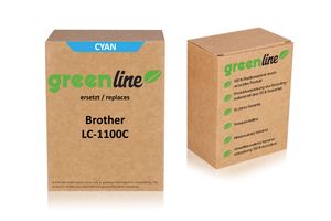 greenline vervangt Brother LC-1100 C Inktcartridge, cyaan
