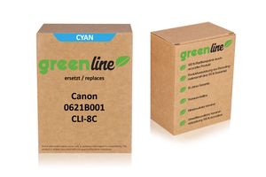 greenline remplace Canon 0621 B 001 / CLI-8 C Cartouche d'encre, cyan 