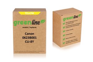 greenline remplace Canon 0623 B 001 / CLI-8 Y Cartouche d'encre, jaune 