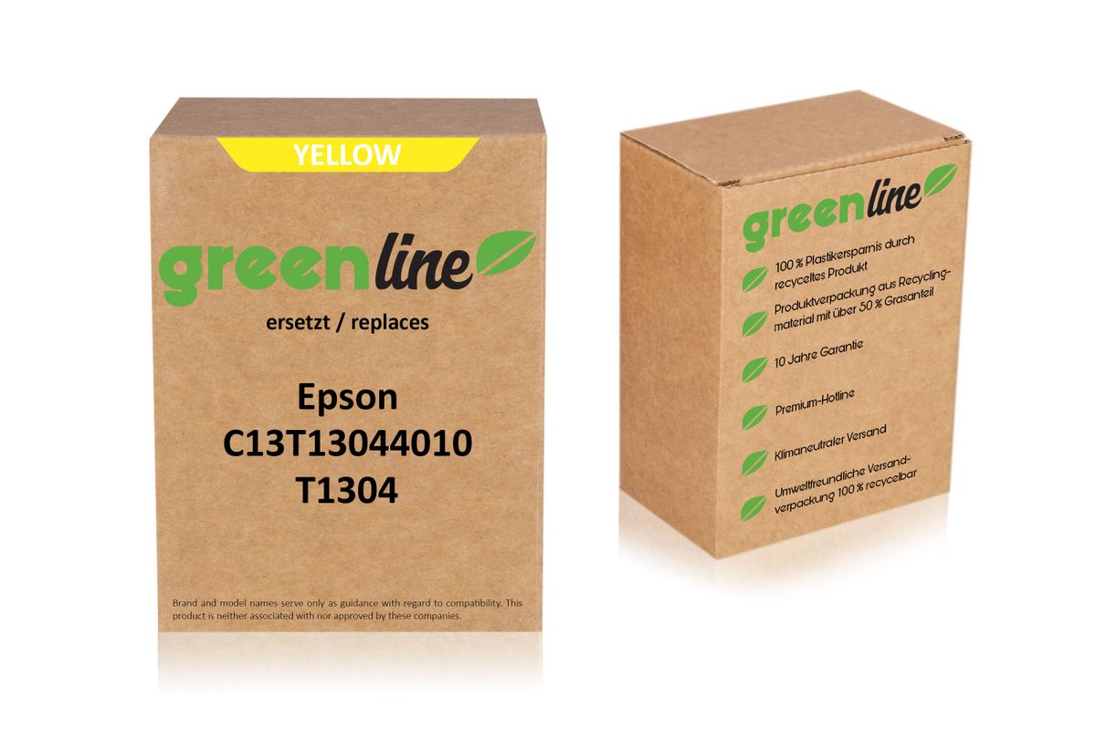 greenline ersetzt Epson C 13 T 13044010 / T1304 Tintenpatrone, gelb 