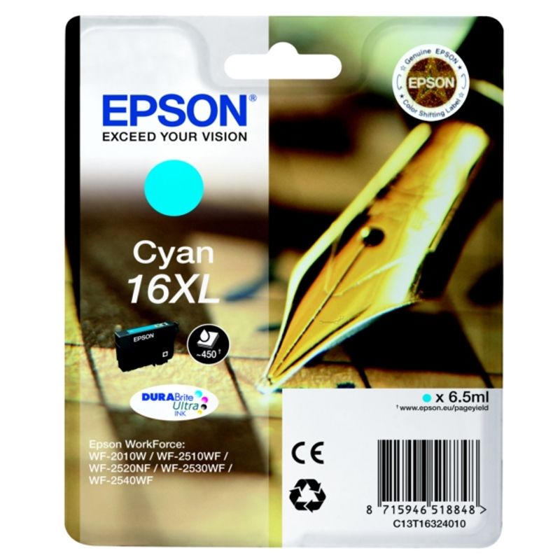 Original Epson C13T16324012 / 16XL Tintenpatrone cyan 
