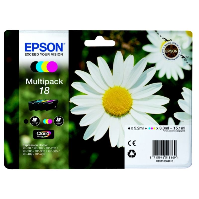 Original Epson C13T18064022 / 18 Tintenpatrone MultiPack 