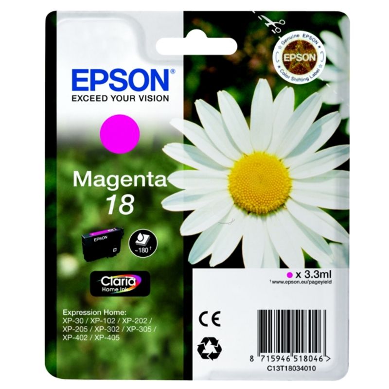 Original Epson C13T18044022 / 18 Tintenpatrone gelb 