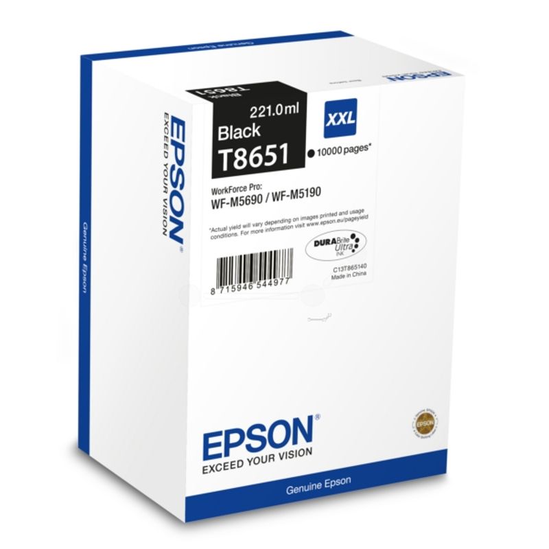 Original Epson C13T865140 / T8651 Tintenpatrone schwarz 