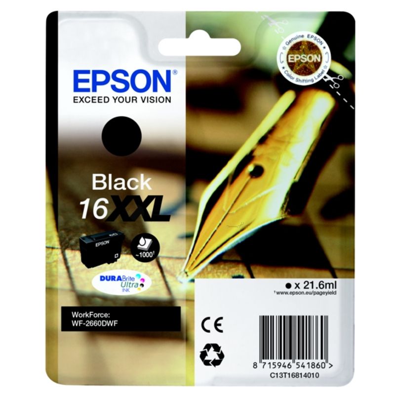 Original Epson C13T16814012 / 16XXL Tintenpatrone schwarz 