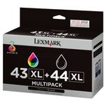 Original Lexmark 80D2966 / 43XL+44XL Druckkopfpatrone Multipack