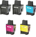 5 Cartouches D'encre Compatibles Brother DCP-110C / 115C - Multicolores - Neuf Sous Emballage