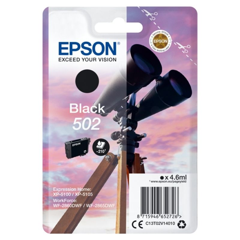 Original Epson C13T02V14020 / 502 Tintenpatrone schwarz 