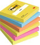 POST-IT Notes adhésifs Notes Energetic Collection 76x76 mm, assortis, 6 x 100 feuilles