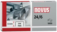 NOVUS Agrafes 24/6 DIN, 1000 pièces, galvanisées